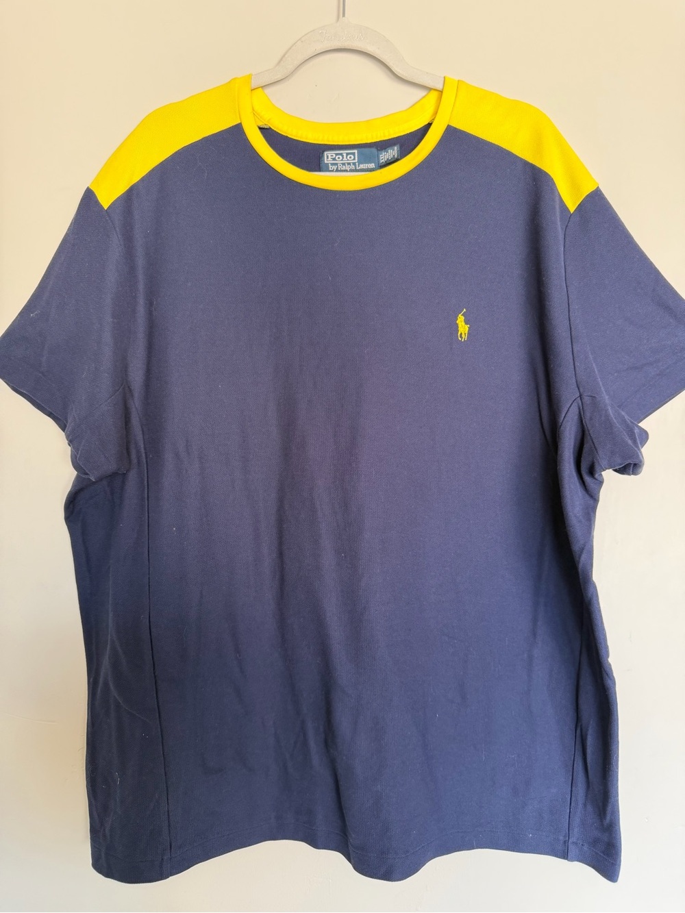 Polo Ralph Lauren Navy Yellow Colorblock T-Shirt Men’s XXL